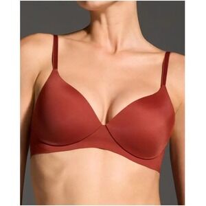 EBY Women's Fired Brick Seamless 3D Precision Tshirt‎ Bra Size S DD NWT